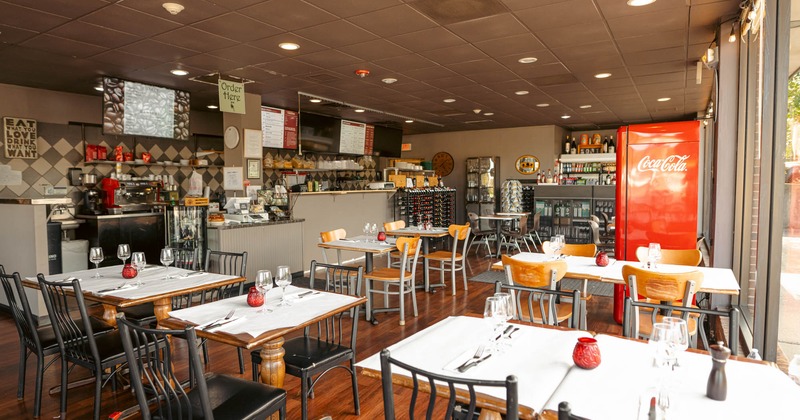 Interior, wide view of dining area