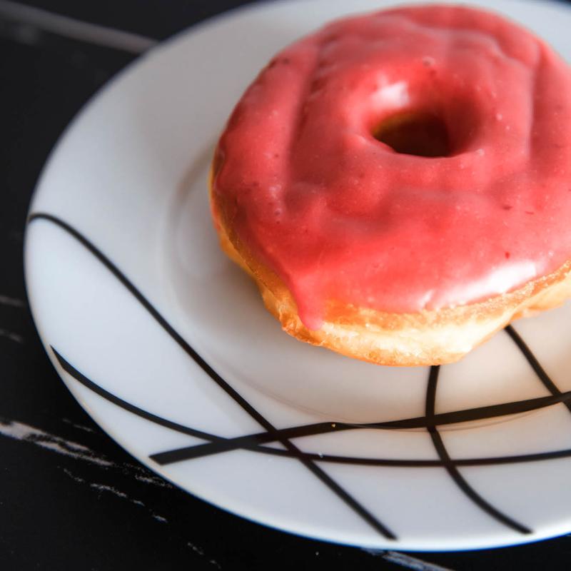 Vanilla Cake Strawberry Frosting photo