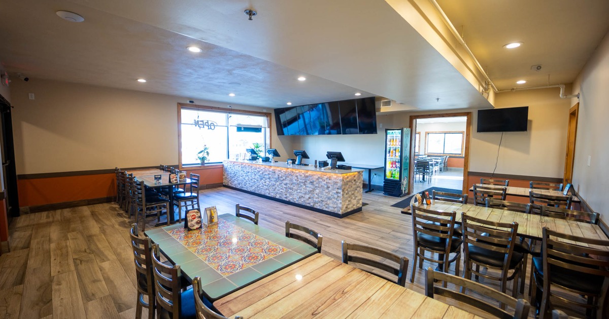 Interior, dining tables and chairs