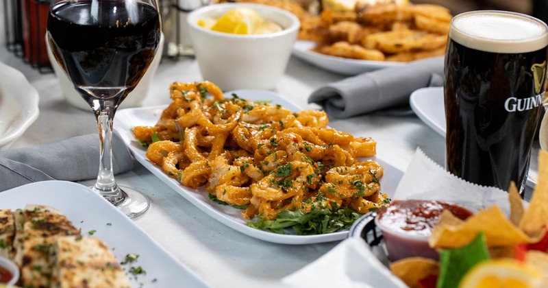 Various food and drinks
