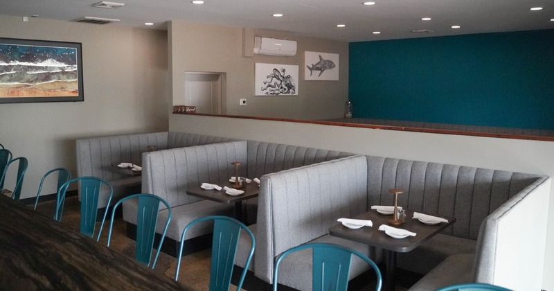 Interior, restaurant booths