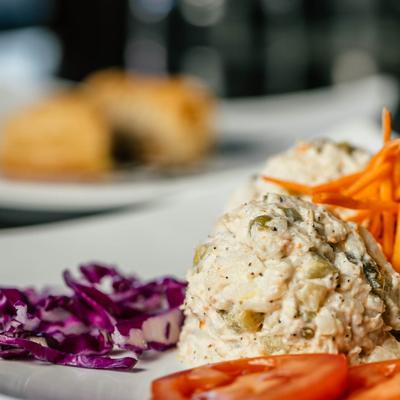 Chicken and potato salad.