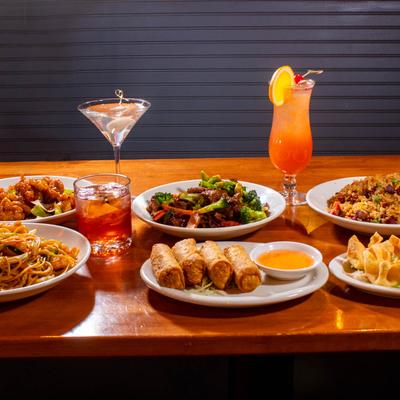 Various served dishes.