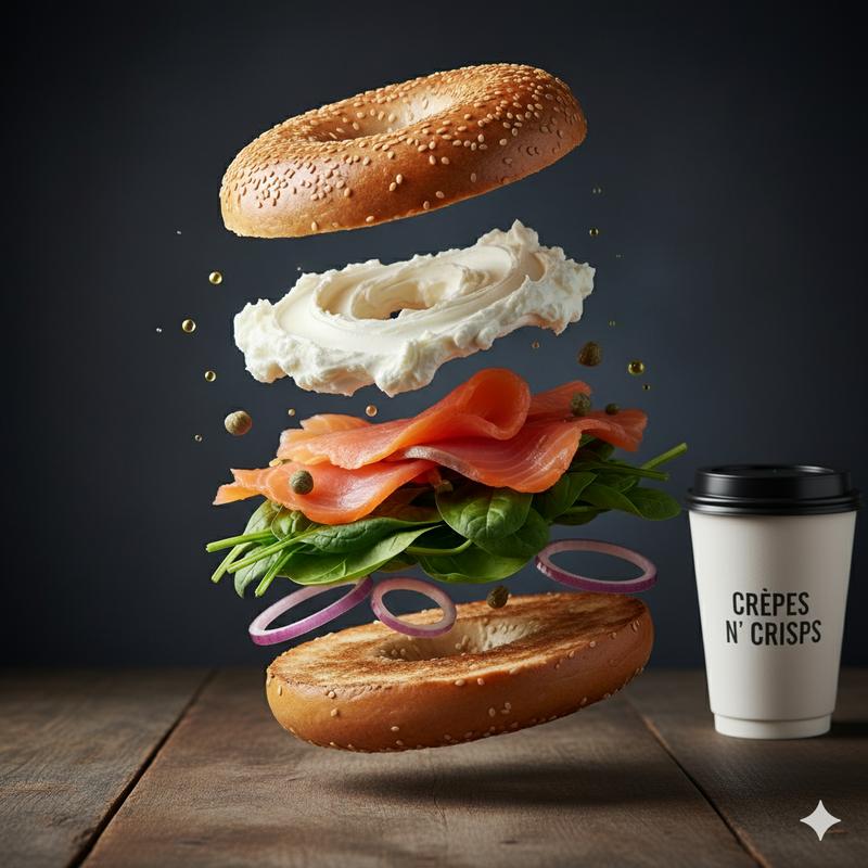 Smoked Salmon Bagel & Coffee photo