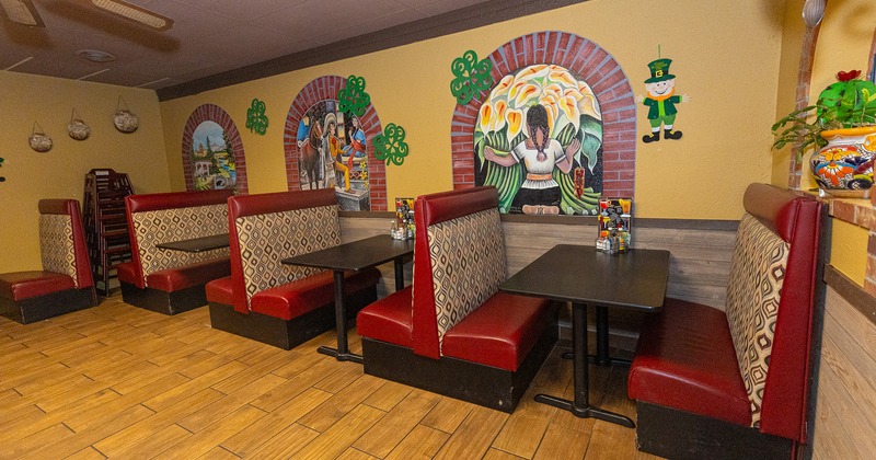 Interior, dining booths