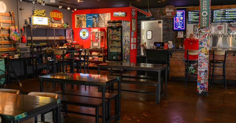 Seating tables with bar stools