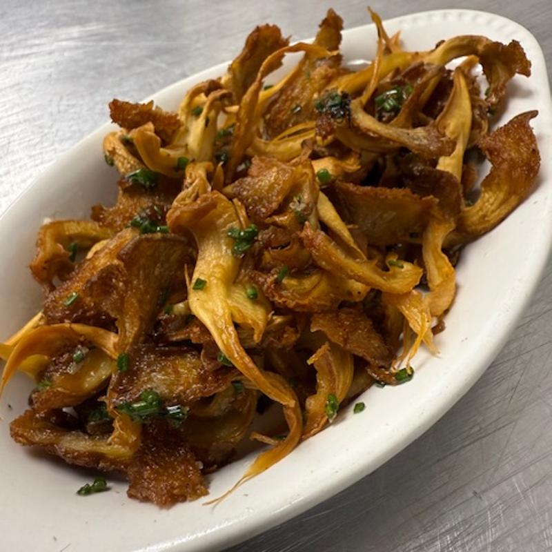 SIDE:  Fried Oyster mushrooms with lemon vinaigrette & chives photo