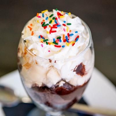 Chocolate Sundae, with sprinkles.
