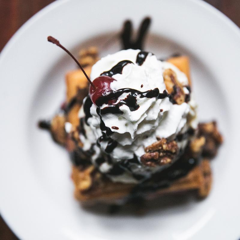 Peanut Butter & Strawberry Waffle Sundae photo