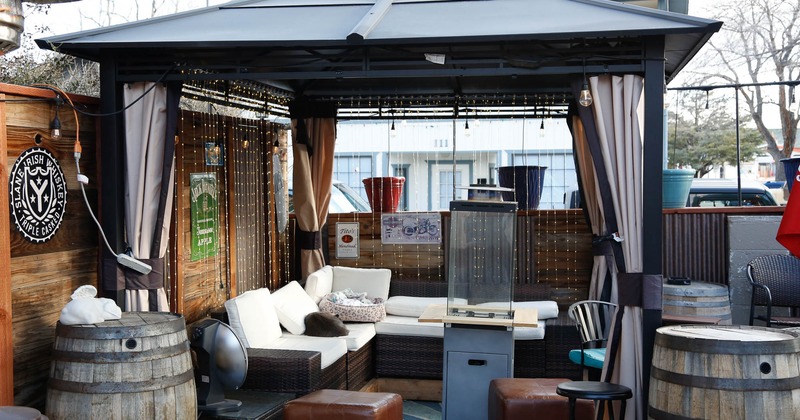 Exterior, covered seating place on patio