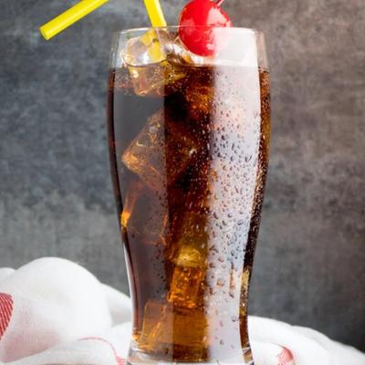 Fountain soda in a glass.