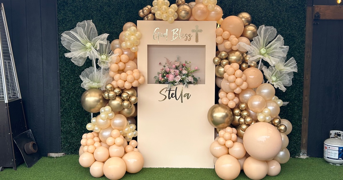 Colorful balloons and flowers creating a festive atmospherer