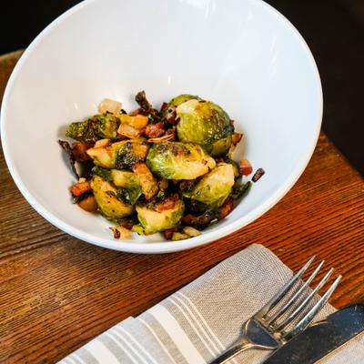 Brussel Sprouts, side dish, served.