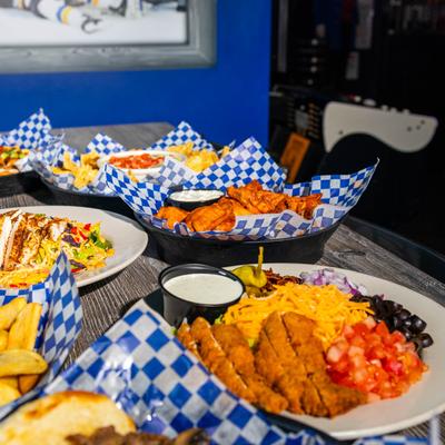 A variety of appetizers and dishes displayed on a table.