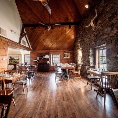 Interior, tables, chairs, decorations.