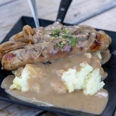 Bangers and Mash, with gravy.