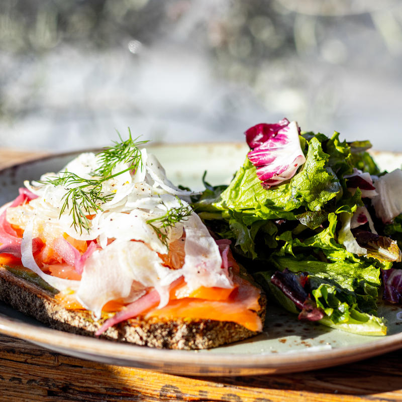 Smoked Salmon and Avocado Tartine photo