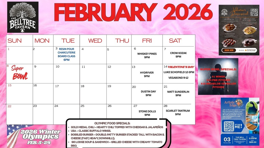 February is going to be EPIC at The Bell Tree! event photo