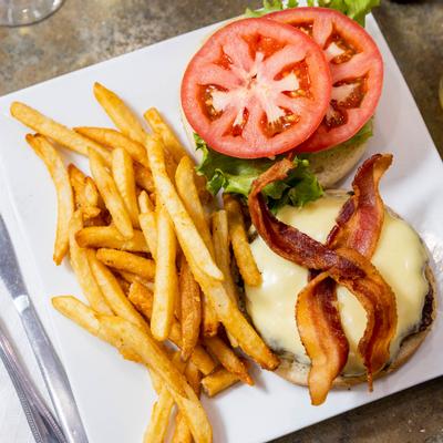 Jumbo Burger served, top view