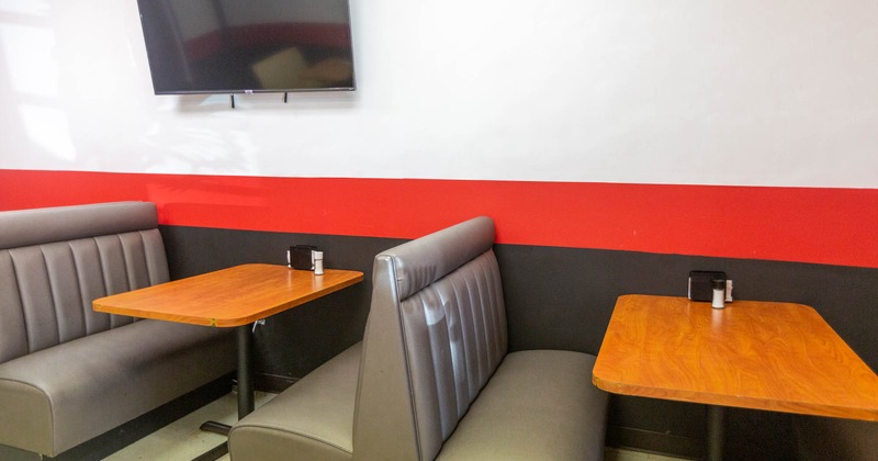 Interior, inline dining booths