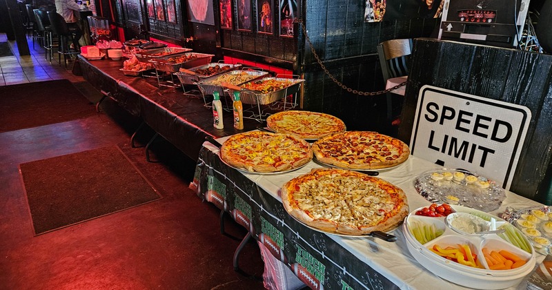 Buffet table spread