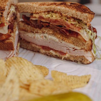 A closeup on the sandwich structure.