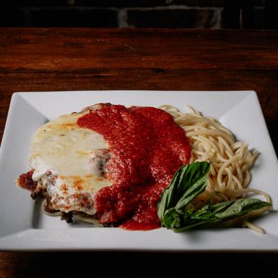 Chicken parmigiana.