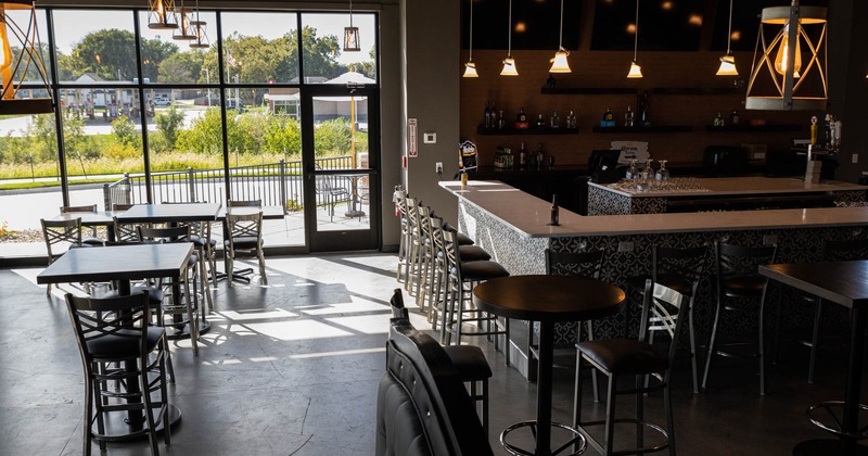 Interior, seating in the bar area