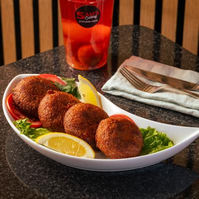 Deep fried minced meat balls.