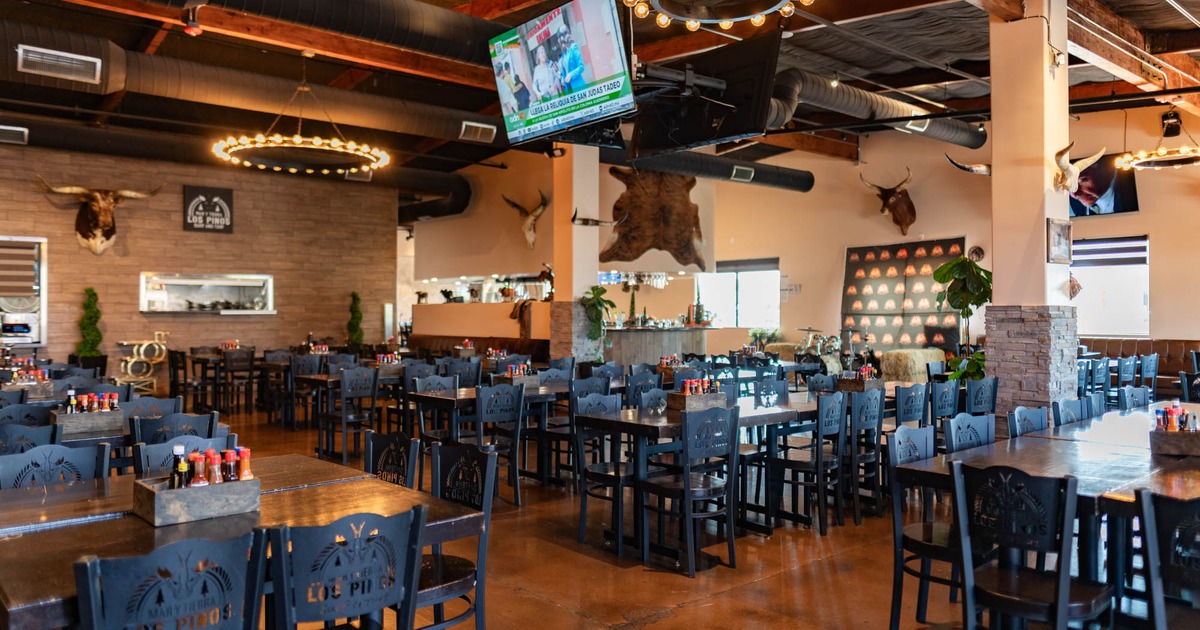 Inside space, tables ready for guests