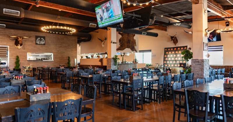 Inside space, tables ready for guests