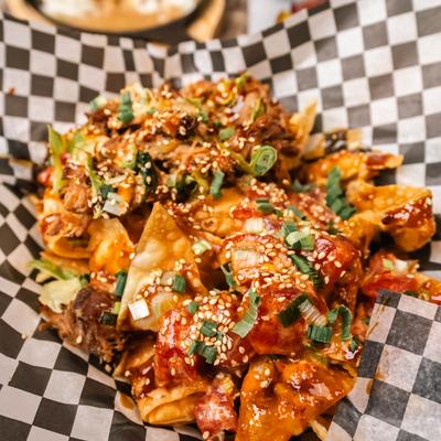 Half size Hawaiian nachos.