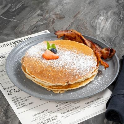 Three buttermilk pancakes.