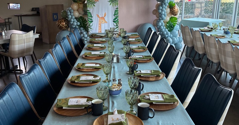 Interior, banquette seating
