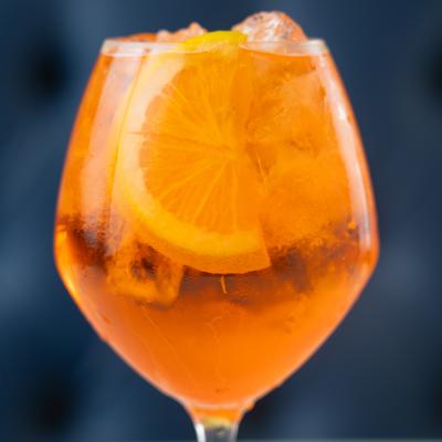Aperol, ML Prosecco, and soda water drink.