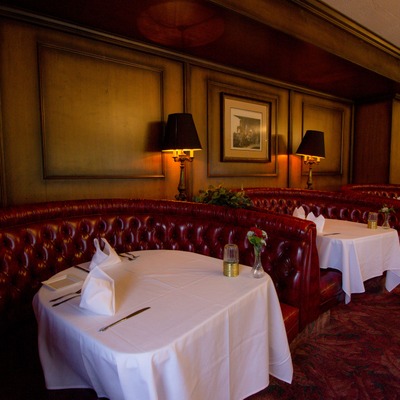 Interior, banquette seating.