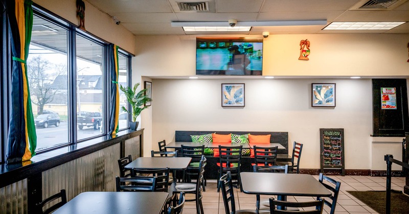 Interior, dining area, tables and chairs