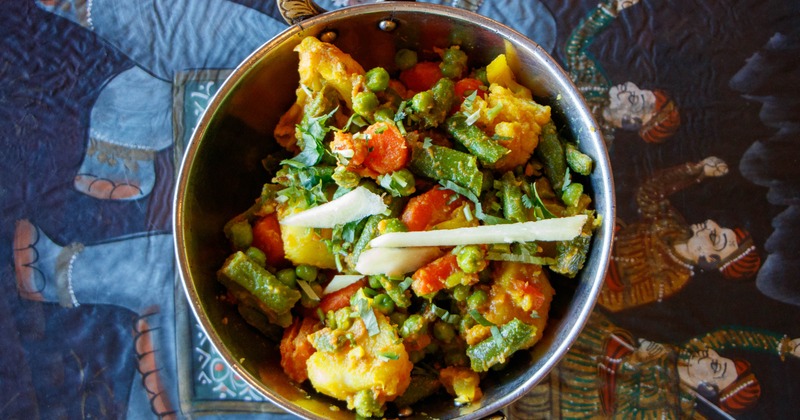 Mixed Vegetable curry, top view