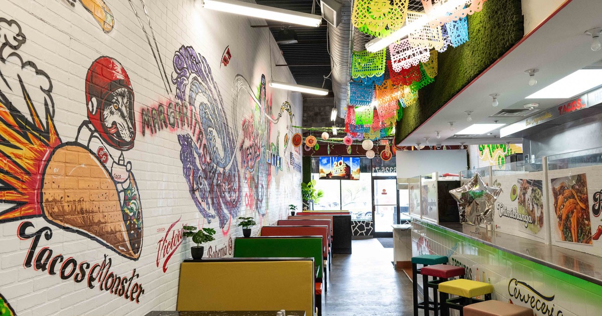 Interior, tables ready for guests