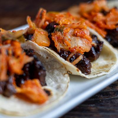 Seoul Street Taco, close-up.