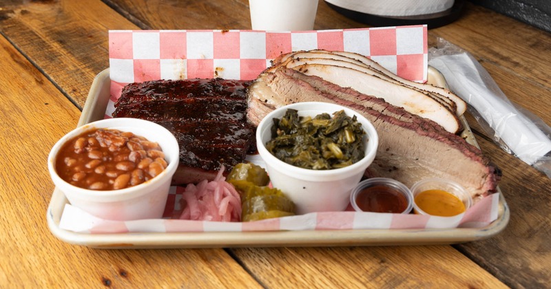 Served food on the table