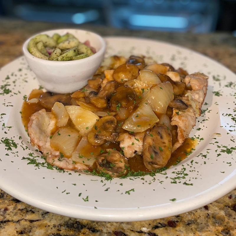 Jaeger Schnitzel (Un-Breaded) photo