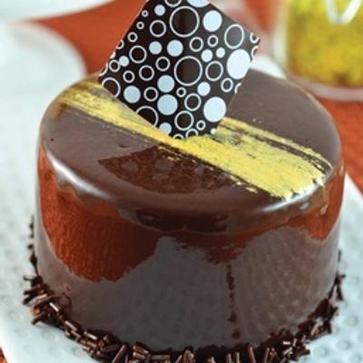 Dark Chocolate Mousse Cake.