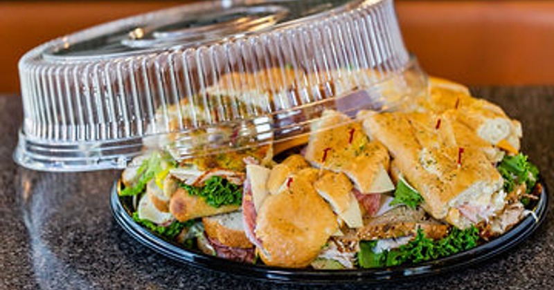 Catering plate with sandwiches