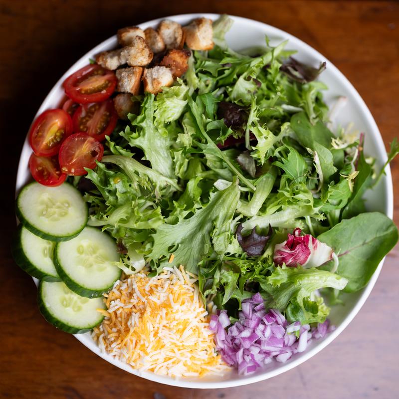 salad on a white plate