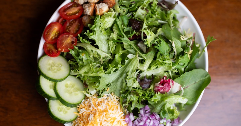 salad on a white plate