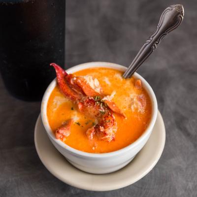 A bowl of lobster stew.