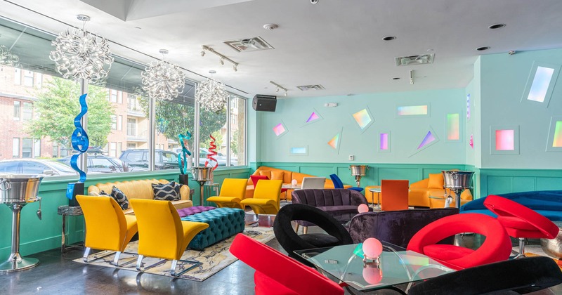 Colorful interior, seating area