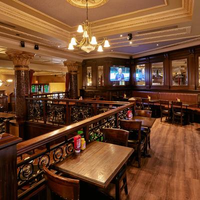 Interior, seating area.