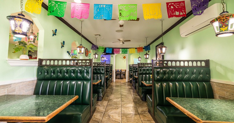 Interior, restaurant booths